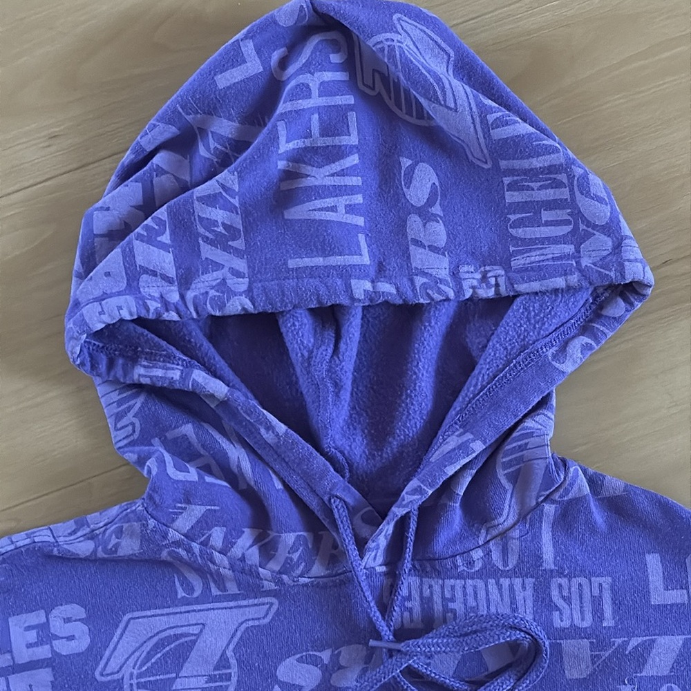 NBA LOS ANGELES LAKERS PURPLE UNISEX HOODIE SIZE XS - Picture 2 of 8